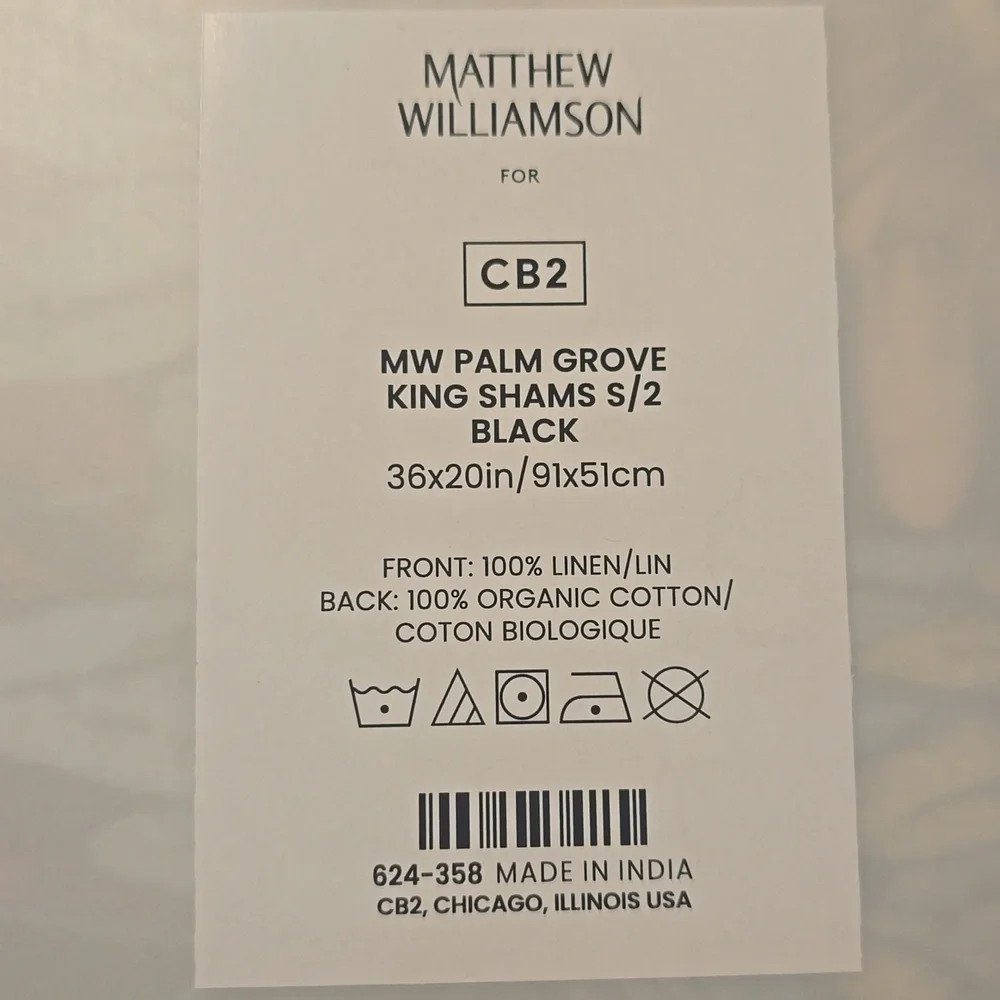 ❤️BUY 2 GET 1 FREE DEAL Palm Grove Linen King Pillow Shams Set of 2